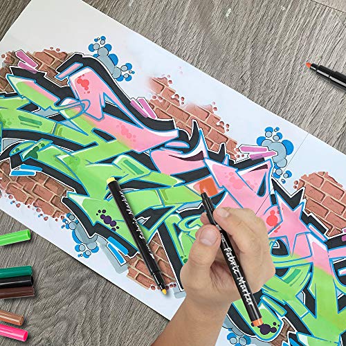 JR.WHITE Fabric Markers Permanent for T Shirts Baby Clothes Onesies Bibs White Pillow Canvas Tote Bags Clothing - No Bleed - Fine Tip - Child Safe & JR.WHITE