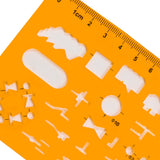 KESAPLAN 9 PCS Geometric Drawings Templates, Drafting Stencils Measuring Tools, Plastic Clear Orange Multi-Function Measuring Rulers with French KesaPlan