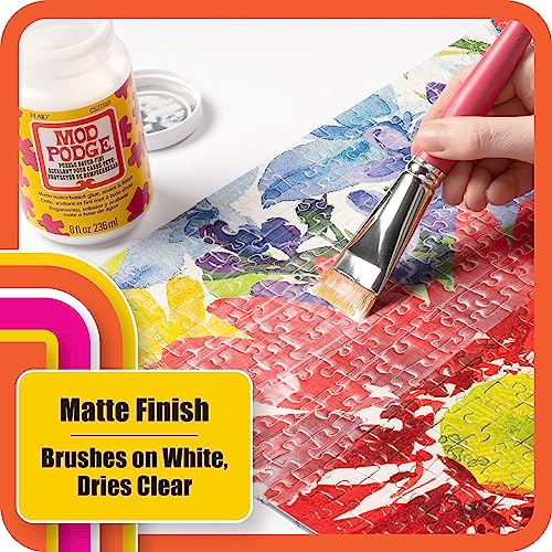 Mod Podge Puzzle Saver, Premium Matte All-in-One Glue, Sealer, and Finish, 8 fl oz, CS27589, Clear Mod Podge