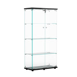 HomVent Modern 4-Shelf Glass Display Cabinet with Doors for Collectibles and Décor HomVent