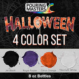 Pouring Masters Halloween 4-Color 8-Ounce Pouring Paint Kit - Acrylic Ready to Pour Pre-Mixed Water Based for Canvas, Wood, Paper, Crafts, Tile, Pouring Masters