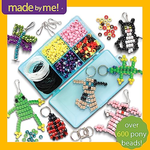 Made By Me Create Your Own Bead Pets by Horizon Group Usa, Includes Over 600 Pony Beads, 6 Key Rings, Storage Box & Much More Made By Me