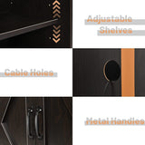 Farmhouse Espresso Coffee Bar Cabinet with Sliding Barn Doors & Ample Storage 4ever2buy