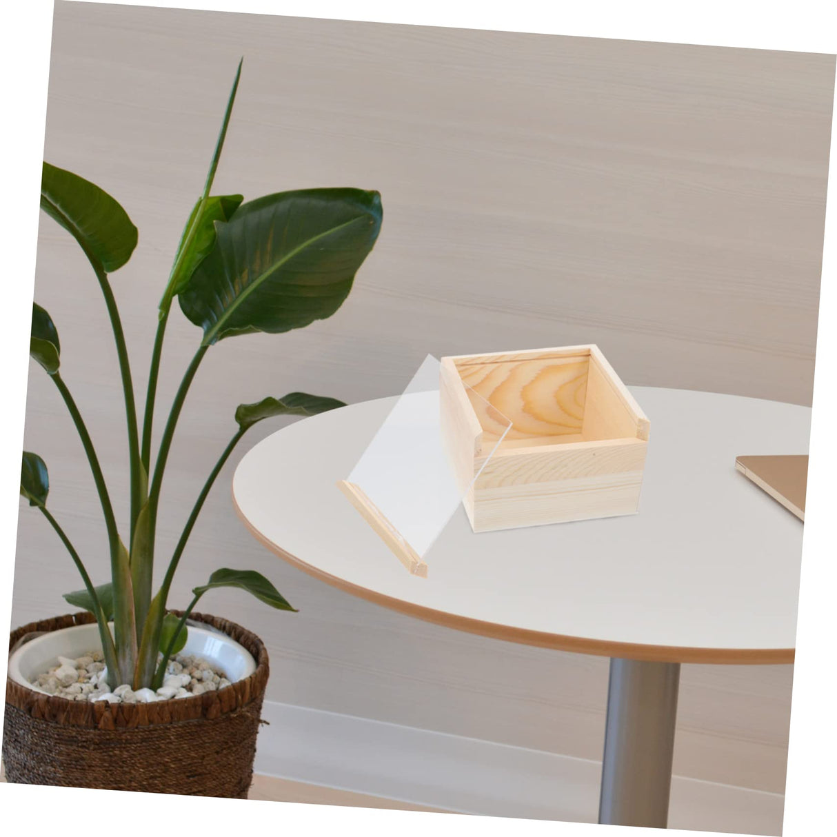 NOLITOY Box Storage Wooden Box Earring Desk Topper Tip Jar Desk Tray Party Gifts Supplies Wooden Tea Organizer Wooden Crates Unfinished Wooden Tray NOLITOY