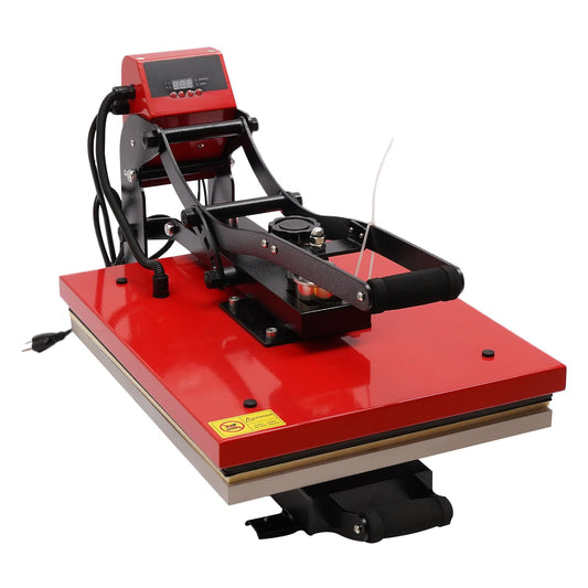 Heat Press Machine for T Shirt, 16"x20" Slide Out Auto Open Digital T-Shirt Printer Machine, Red Clamshell Semi-Automatic Sublimation Printer