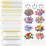 DRWATE Earring Making Kit with 940 PCS Beading Hoop Earring Finding Component Accessories Hooks Jump Rings Loop Earring Backs Beads and Charms for DRWATE