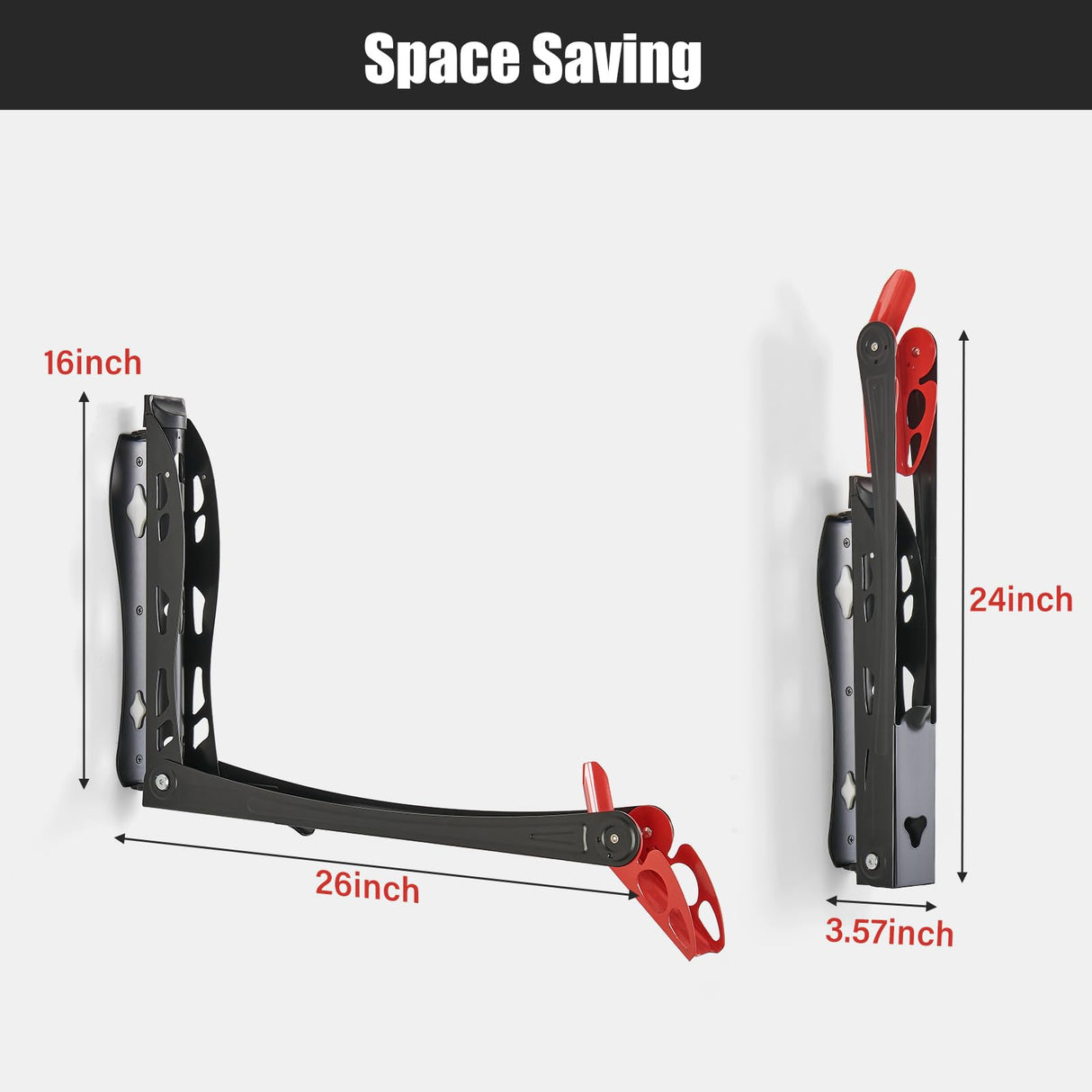 Ultrawall BIKEPAL Swivel Bike Racks, No Lifting Wall Mounted Bike Storage Solution for Home, Garage Bike Hanger, 4 Pack Ultrawall