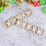 Amosfun 20pcs Unfinished Wood Ornament Wood Letter Ho Cutout Pieces DIY Craft Pendant for Xmas Tree Festive Hanging Decoration Amosfun