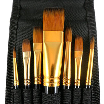 LorDac Arts Paint Brush Set, 7 Artist Brushes for Painting with Acrylic, Gouache, Oil and Watercolor. Professional Art Quality on Canvas, Wood, Face - WoodArtSupply