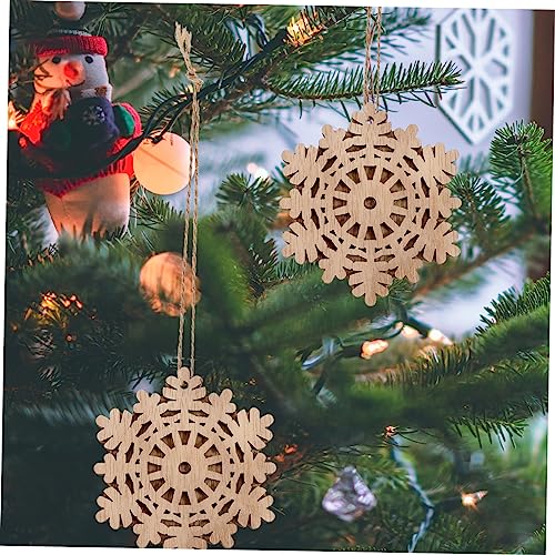 ABOOFAN 50 pcs Double Decorative Wood Chips Unfinished Wooden Embellishments DIY Wreath Pendant Xmas Wood Slices Christmas Decor Unfinished Cutouts ABOOFAN