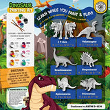 COASTLINE CRAFT Dinosaur Painting Kit for Kids w/Dino Trivia- Dinosaur Crafts for Kids Ages 3-5 + w/ 2T-Rex, Velociraptor, Stegosaurus & More COASTLINE CRAFT