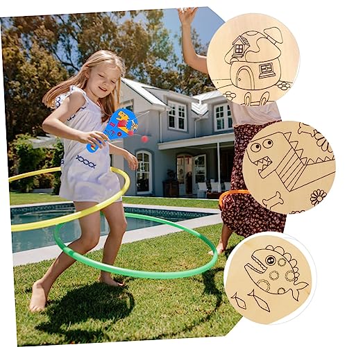 Abaodam 8pcs Graffiti Blank Racket Unfinished Paddle Toy Paddle Party Favor Blank Painting Paddle Toy Paddle with Greek Zapper Indoor Racket Kids Abaodam