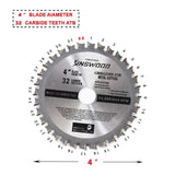Kinswood Circular Saw Blade Metal Cutting Saw Finish Blade Cut Thin Kerf for DeWalt, Makita, SKIL, Bosch Skil, Heavy Duty and Anti-Rust Coating (4" Kinswood