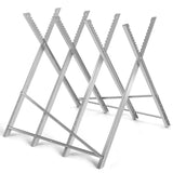 IRONMAX Folding Saw Horse, 220 LBS Heavy Duty Steel Sawbuck w/ Sawtooth for Log Firewood, Adjustable Lightweight Sawhorse Wood Cutting Stand IRONMAX