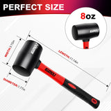LOZAGU 8oz Rubber Mallet Hammer, Fiberglass Handle, Rubber Mallet for Flooring, Tent Stakes, Woodworking, Camping, Soft Blow Tasks without Damage LOZAGU
