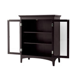 Teamson Home Madison Wooden Floor Cabinet with 2 Glass Doors, Espresso Teamson Home