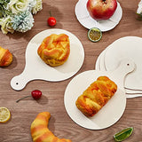 OLYCRAFT 16pcs Wood Craft Cutting Board with Handle Mini Wooden Cutting Board Round Unfinished Wood CheeseServing Tray for DIY Christmas Decor Home OLYCRAFT