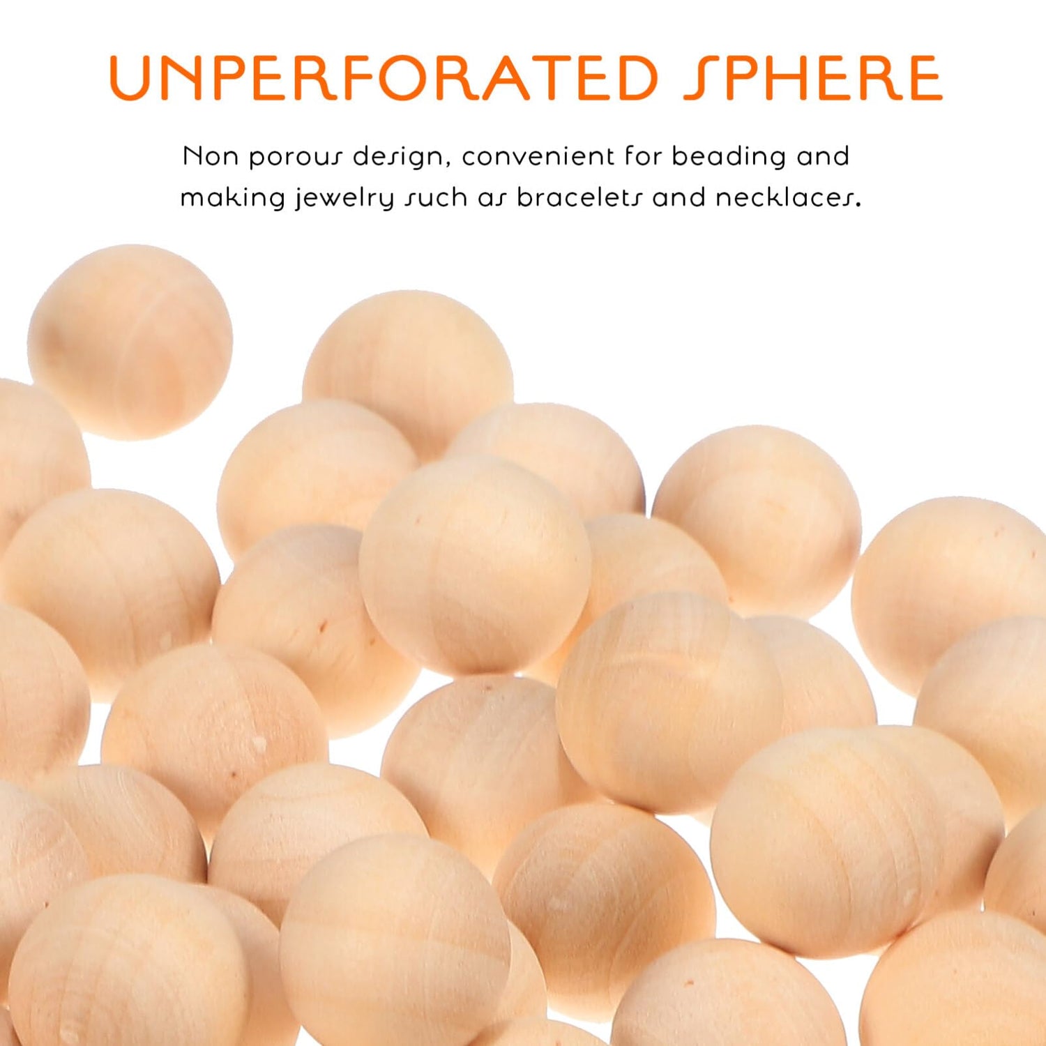 TEHAUX Unfinished Round Wood Balls 100pcs 12mm Natural Craft Balls Christmas Gnome Noses Wooden Loose Beads Spheres Arts for DIY Projects Garland TEHAUX