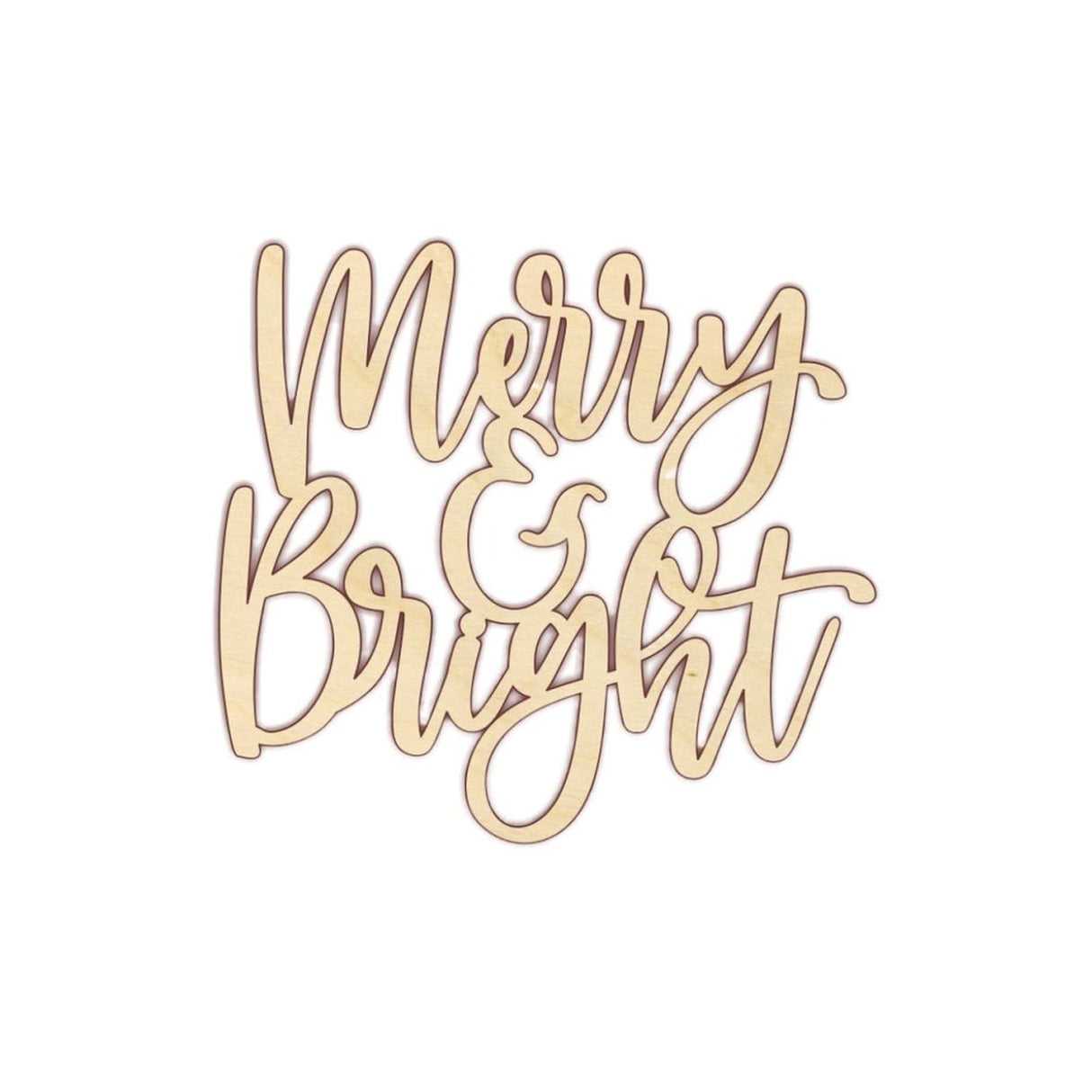 Merry and Bright Wood Craft,Unfinished Wooden Cutout Art,DIY Wood Sign, Inspirational Farmhouse Wall Plaque,Rustic Home Decor for Kitchen Living Room Arupkeer