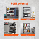 VEVOR Storage Shelving Unit with Wheels, 4-Tier Adjustable, 700 lbs Capacity, Heavy Duty Garage Shelves Metal Organizer Wire Rack, Black, 48" L x 18" VEVOR