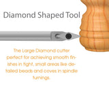 Savannah Carbide Turning Tool Large Size (3 Piece Set - All 3 Turning Tools) Includes Diamond Shape, Round and Square Turning Tools With Comfort Grip Savannah