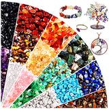 600PCS Crystal Stone Beads for Jewelry Making, Natural Chip Stone Beads 5-8mm Irregular Gemstones Multicolored Rock Loose Beads for Ring, Earrings, CEALXHENY