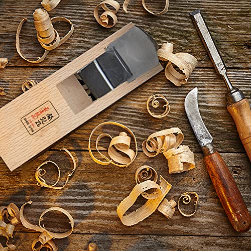 Eutuxia Woodworking Japanese Curved Block Handle Plane 7.25” Manual Planer, Traditional Hand Planer, Specialty Woodwork Handheld Planer Carpenting Eutuxia