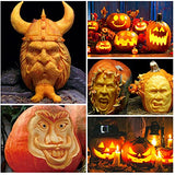Shuttle Art 35 PCS Halloween Pumpkin Carving Kit, 11 PCS Professional Stainless Steel Pumpkin Carving Tools with 10 Stencils and 12 Electronic Shuttle Art