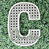 Custom Boho Wood Personalized Initial & Name Sign, 3D Layered Letter Handmade Rattan Wall Decor for Nursery or Child's Bedroom - Baby Shower, Imaginate