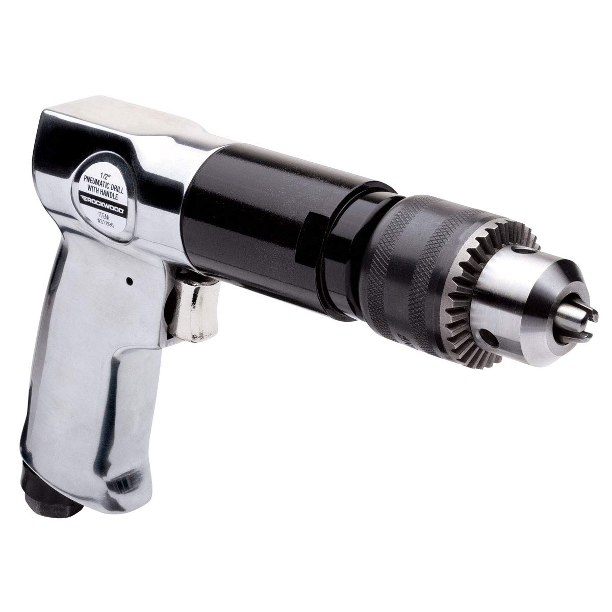 Eastwood Rockwood 1/2 in. Pneumatic Air Drill Reversible Gun Drill Variable Speed Drilling Tool Engraving Grinder 360 Degree Reversible Dead Handle - WoodArtSupply