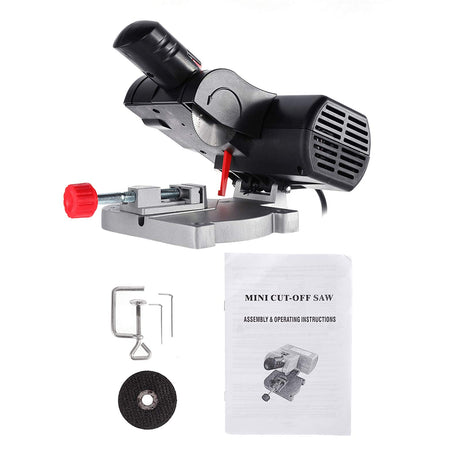 BEAMNOVA Mini Miter Saw Electric Power Table Saw Benchtop Cut-Off Chop Saw Max 45 Degree Cutting for Crafts Miniatures Metal Wood Plastic Compound BEAMNOVA