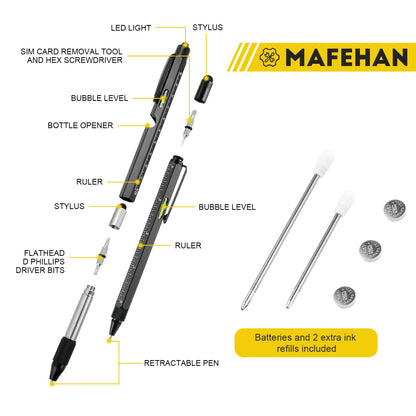 Christmas Gifts for Men, MAFEHAN 10 in 1 Multi Tool Pen Set Gifts for Dad Men Grandpa, Stocking Stuffers for Men Adults, Mens Gifts for Christmas, - WoodArtSupply