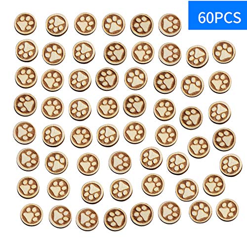 60 Pcs Mini Wood Stud Earring Blanks Laser Cut Craft Wood Shapes (Paw Print) - WoodArtSupply