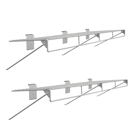 Crownwall Universal Slatwall Steel Wire Shelf with Rail, 2-Pack (48-in x 12-in) Crownwall