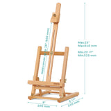 VISWIN 25"H Basic Tabletop H-Frame Easel, Hold Canvas up to 16", Adjustable Sturdy Beech Wood Desktop Art Easel, Portable Painting & Display Table VISWIN