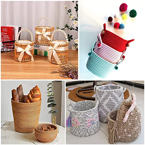 Yayatty 7 PCS Wooden Basket Bottom, 3 Shape Blank Crochet Knitting Basket Wood Base Shaper for DIY Basket Craft Weaving Making Supplies Yayatty