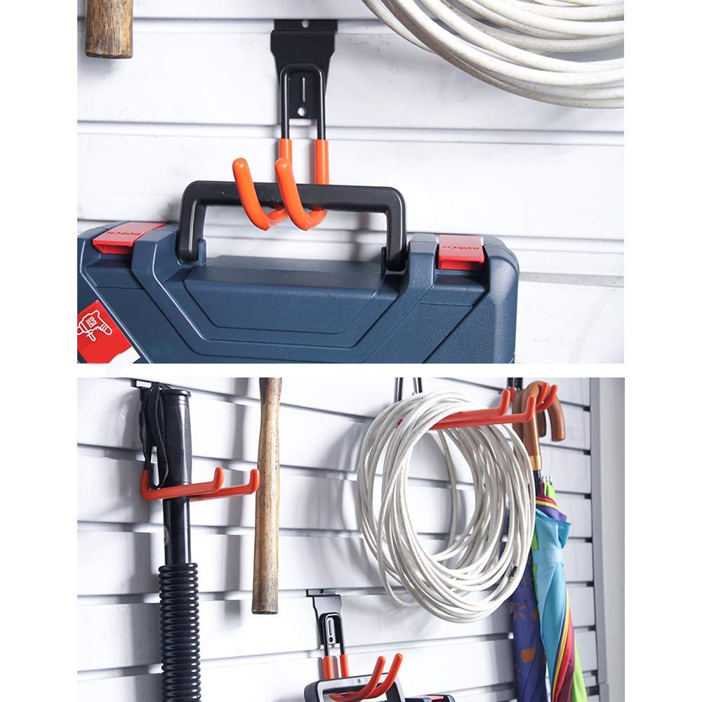 Intpro Slatwall Hooks Slatwall Accessories Utility Hooks Garage Storage Tool Organizer Large Heavy Duty Garage Panels Hooks for Ladders Bulk Items - WoodArtSupply