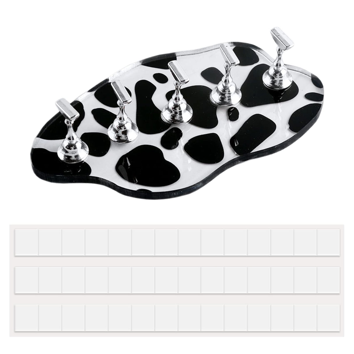 1Set Acrylic Nail Stand with 42pcs Reusable Putty Metal Nail Holder for Painting Nail Display Stand Nail Hand Practice Nail Tip Stand Magnetic Nail ZOQINI