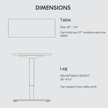 FLEXISPOT Adjustable Desk 60 x 24 Inches Stand Up Desk Workstation Electric Height Adjustable Standing Desk with Splice Board (Gray Frame + 60 inches FLEXISPOT