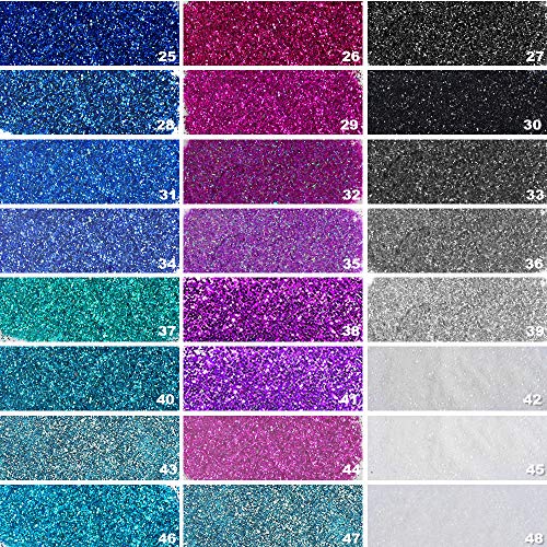 Teenitor 48 Colors Glitter Set, Fine Glitter for Resin, Arts and Craft Supplies Glitter, Festival Glitter Makeup Glitter, Cosmetic Glitter for Body - WoodArtSupply