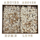 592 Pieces 1/2 Inch Mini Wooden Alphabet Letters and Unfinished Wood Numbers with Rustic Storage Tray for Scrapbooking DIY Crafts Homemade Gifts Cregugua