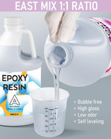 INCLY 2 Gallon Crystal Clear Epoxy Resin Kit, Casting & Coating Resin Supplies for Jewelry Making, River Table Tops, Art Painting, with 36 Colors INCLY