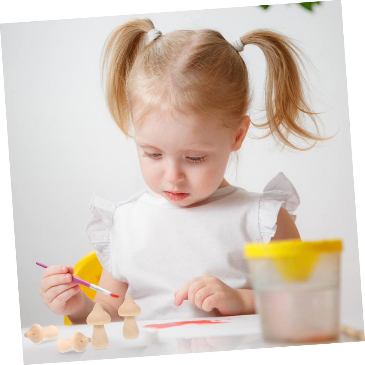 NOLITOY 10pcs Wooden Mushroom DIY Wood Mushroom Unfinished Wood Toy Wooden Peg Dolls Wooden People Body Unpainted Wood Mushroom Home Decorations NOLITOY