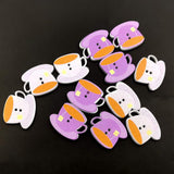 50Pcs Coffee Cup Shape Wood Buttons DIY Scrapbook Photo Album Sewing Knitting Decor - Multicolor PUDOCK