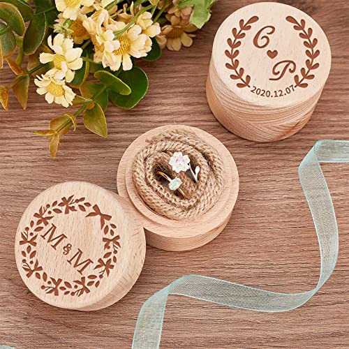 FINGERINSPIRE 3pcs 2x1.6 Inch Mini Round Wooden Box Small Storage Wooden Box Wedding Ring Jewelry Boxes DIY Storage Trinket Bearer Container Case FINGERINSPIRE