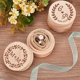 FINGERINSPIRE 3pcs 2x1.6 Inch Mini Round Wooden Box Small Storage Wooden Box Wedding Ring Jewelry Boxes DIY Storage Trinket Bearer Container Case FINGERINSPIRE