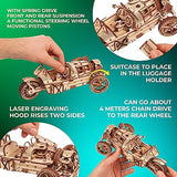Ugears Three-Wheeler UGR-S - Wooden Motorcycle Model Kit - 3D Puzzles for Adults - Wooden Model Kits to Build - Unique DIY Wooden Puzzle Car Model UGEARS
