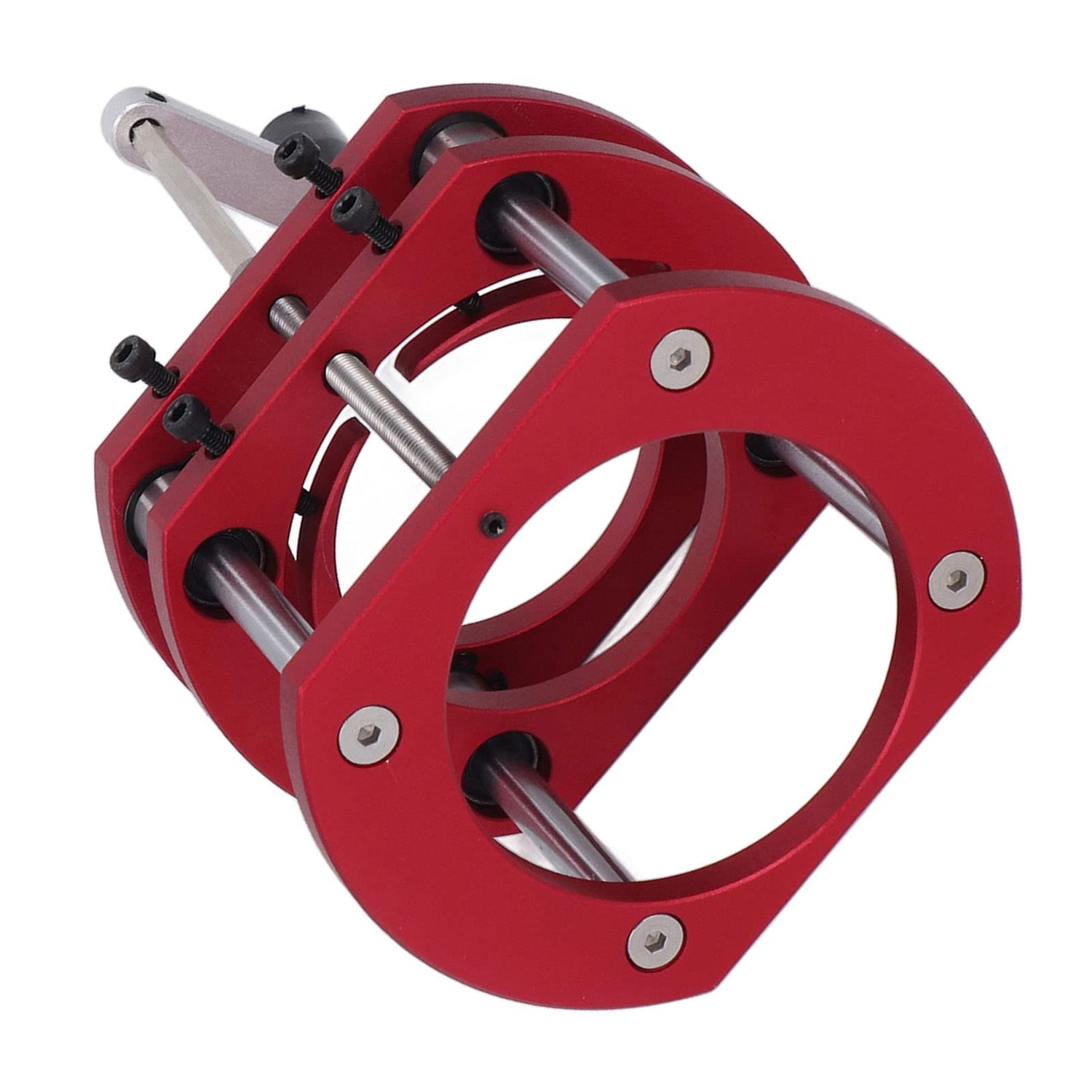 Router Lift Base 4 Jaw Clamping 51mm Height Lifting Aluminum Alloy Body Stainless Steel Support Rod for Small Trimming Machines Fafeicy