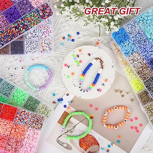 Quefe QUEFE 10160pcs, 120 Colors Clay Beads for Bracelet Making