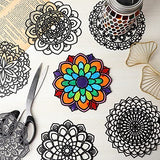18 Pack Color Mandala Window Clings DIY Stained Glass Kits Suncatchers for Windows Arts and Crafts DIY Kit for Adults Mandala Sun Catcher for Tinlade